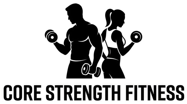 Core Strength Fitness logo with man and woman silhouettes.