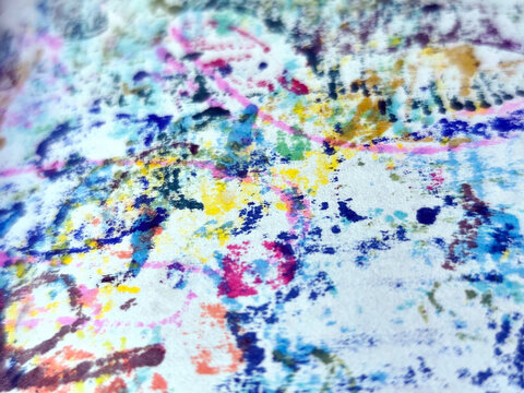 Colorful abstract painted texture with pastel brush strokes, splashes and soft artistic patterns. Creative background for design, web, presentation, poster, banner and modern art projects.
