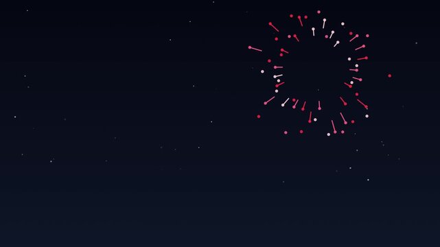 Colorful abstract fireworks bursting on dark night sky background