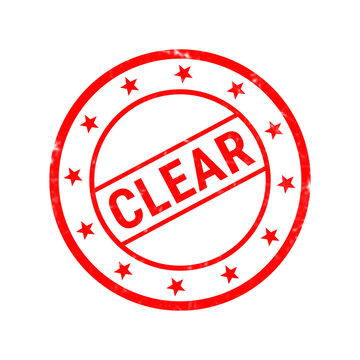 Red clear rubber stamp on white background, vintage grunge clear ink stamp icon, round certified seal for business documents