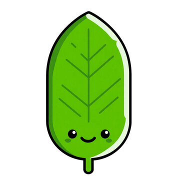 Cute Green Tree With Smiling Face Icon