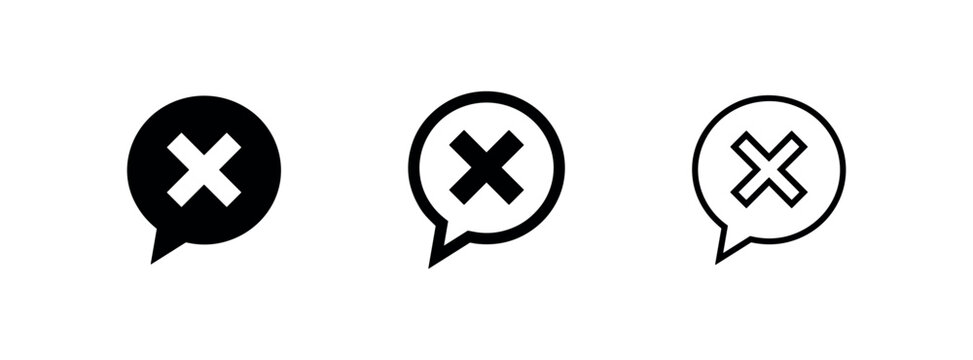 Close Chat and Message Cancel Icon Set