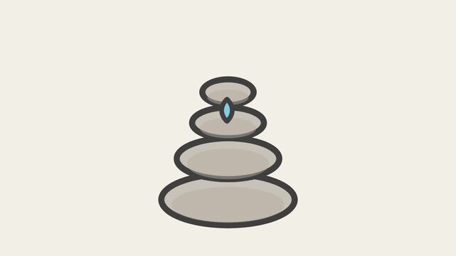 Zen stone stacking animation sequence