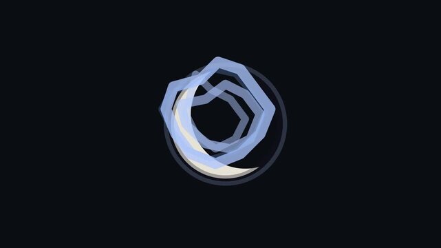 Abstract moon cycle motion graphic with art