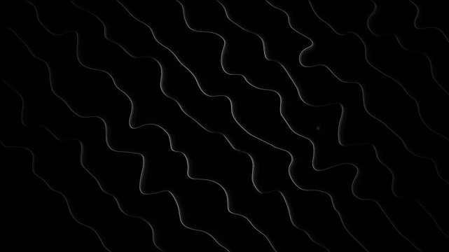 Abstract elegant white wavy lines on dark black background. Perfect for minimalist modern design, corporate presentation and digital advertising.
