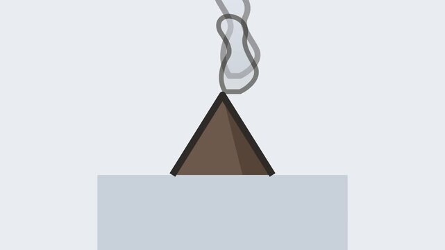 Three identical smoking mountain icons