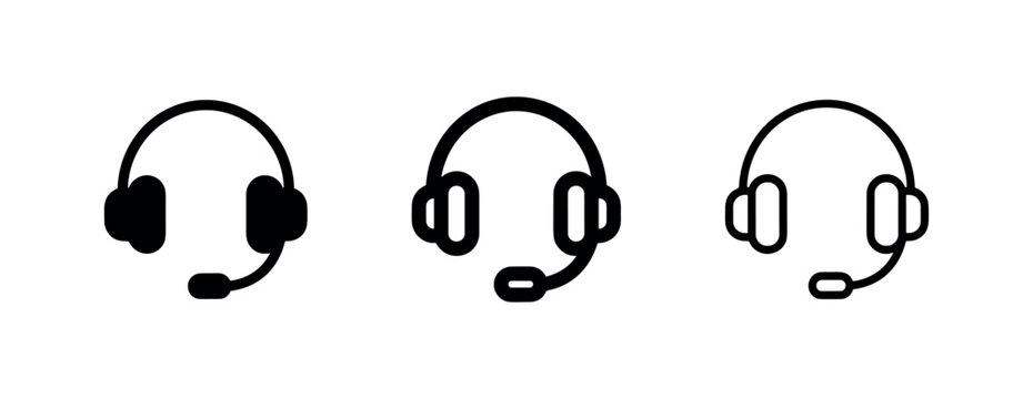 Customer support headset icons