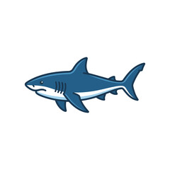 Obraz premium Illustration of a Shark Swimming in Ocean Water.
