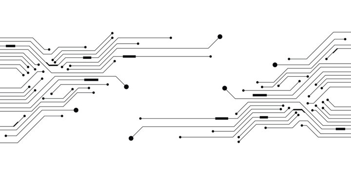 Abstract technology background with circuit board lines, digital design, electronic computer hardware, communication concept