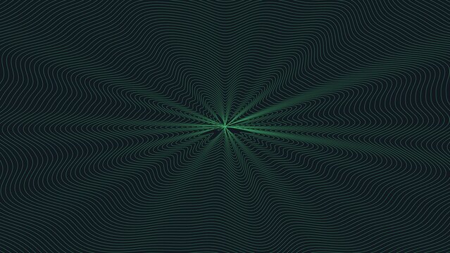 Green circular wave pattern on a dark background, with concentric ripples, radiating from a, central point creating, a hypnotic geometric effect