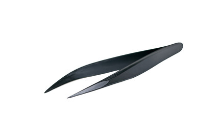 Obraz premium Isolated sleek dark professional tweezers for beauty, grooming, and fine detail work