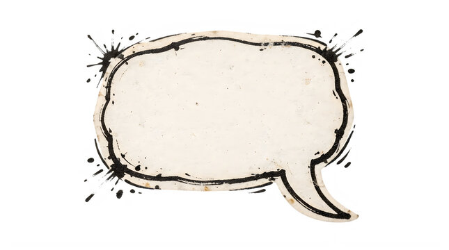 Hand drawn comic book style speech bubble with a rough sketch texture for dialogue and messages