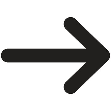 Black right arrow symbol, minimalist navigation pointer and next button icon vector
