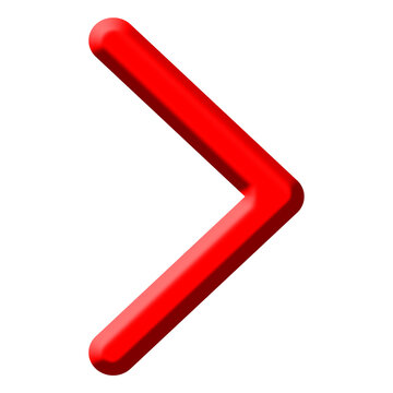 Red 3D chevron right arrow vector icon
