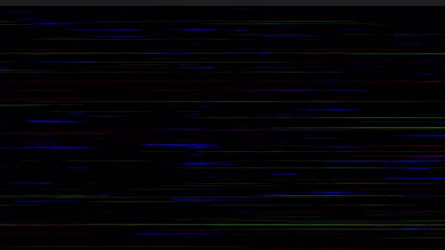 error broadcast broken screen disrupted TV signal featuring horizontal static lines and bold red banner for video editing