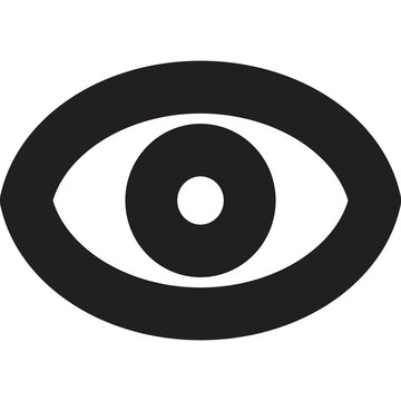 Black eye icon, view and visibility symbol vector design
