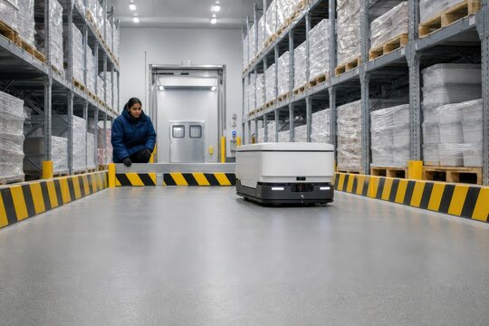 Warehouse Robot Safety Inspection in Cold Storage