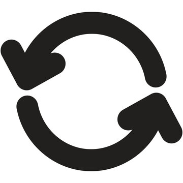 Black reload icon, refresh and sync symbol vector design
