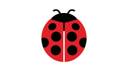 Isolated red ladybug illustration with black spots and custom text S (1045) design © Francisco