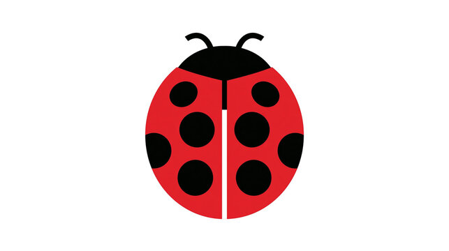 Isolated red ladybug illustration with black spots and custom text S (1045) design