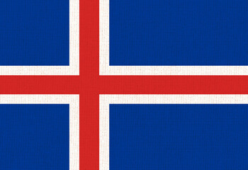 Fototapeta premium Official national flag of Iceland on fabric texture - 3D illustration