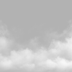A layer of dense white smoke spreads across the bottom edge of the image. The smoke has a soft, billowy texture with varying opacity and subtle movement.