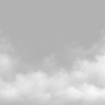 A layer of dense white smoke spreads across the bottom edge of the image. The smoke has a soft, billowy texture with varying opacity and subtle movement.
