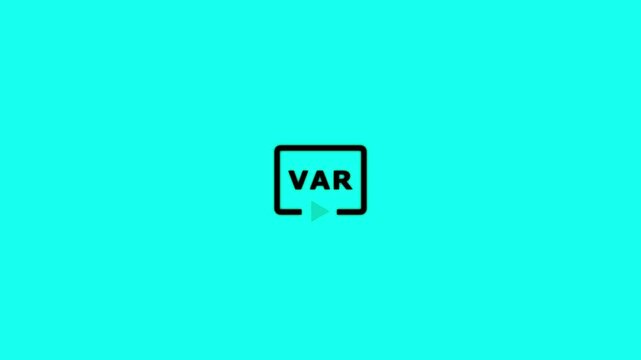 Football var icon. Animated black and white var icon. Referee Assistant Motion Graphic Overlay.var checking icon animation video.