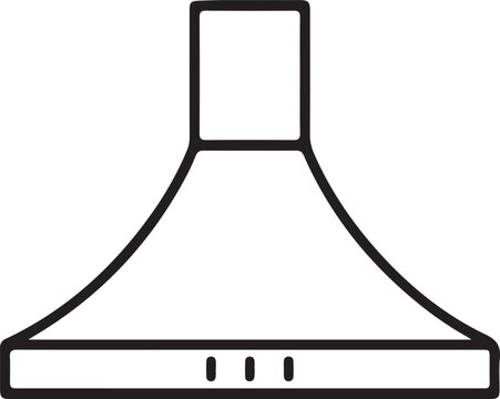 Range hood silhouette depicts a kitchen ventilation system on a white background rangehood kitchenhood