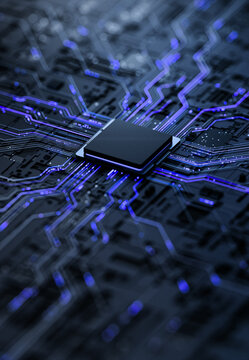 Processor chip on circuit board with copy space for design