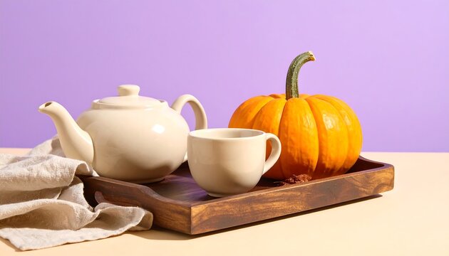 Relaxing Autumn Tea Break with Pumpkin