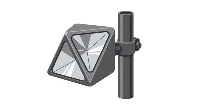 Professional multi-angle safety traffic mirror attached to a vertical pole for enhanced road visibility and intersection monitoring in urban areas