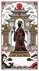 Fototapeta premium Line Art Design. Chinese Traditional Nobility