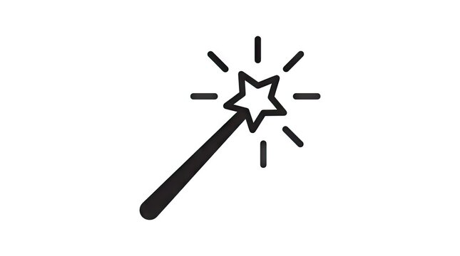 Simple magic wand icon with star sparkles.