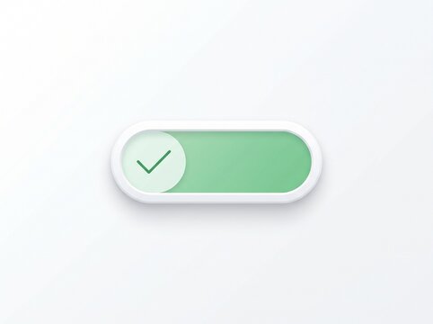 Green toggle switch icon with checkmark in ON position
