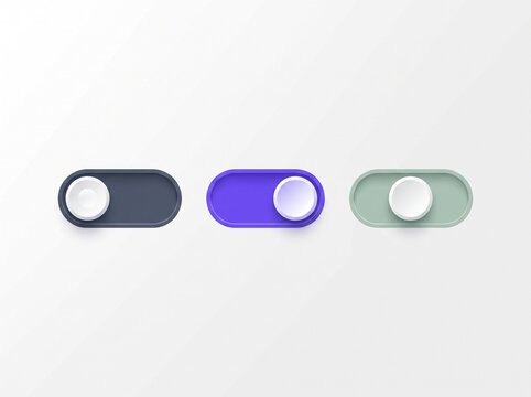 3D UI toggle switches set for web and app design
