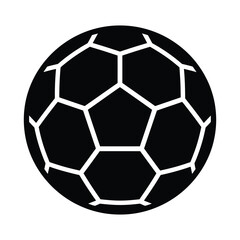 Naklejka premium Soccer ball icon with geometric pattern for sports and games.