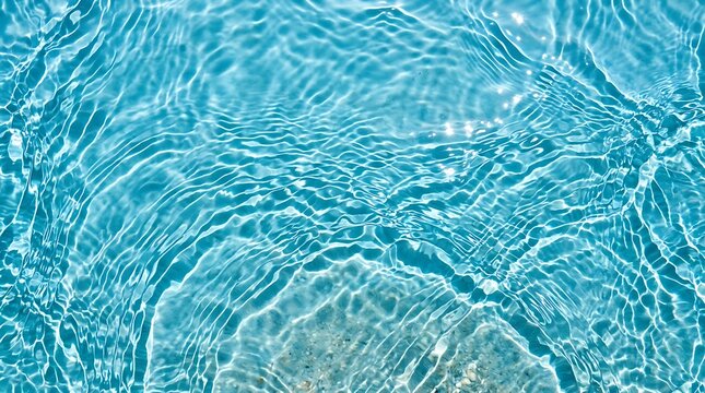 Clear blue water surface with ripples and sunlight reflections
