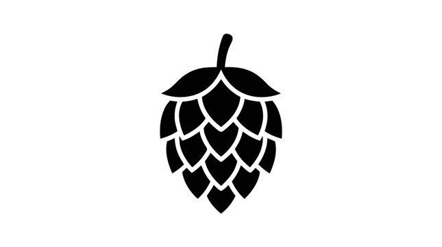 Vector illustration of hop cone icon for beer brewing on a transparent background