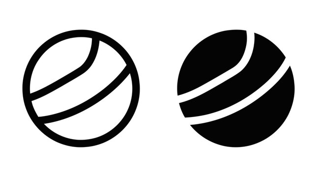 Vector illustration of ball icon set on a transparent background