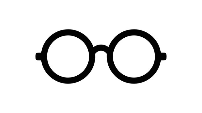 Vector illustration of round eyeglasses icon on a transparent background
