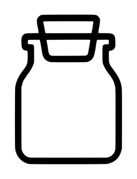 Cork Stopper Jar Vector Icon Simple Black Outline Illustration on White Background for Web Design and App Development - professional high resolution commercial stock detailed commercial stock