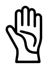 Fototapeta premium Black line vector icon illustration of protective archery glove for bow shooting sport, minimalist hand gear outline symbolizing precision, safety and athletic equipment ideal for design projects