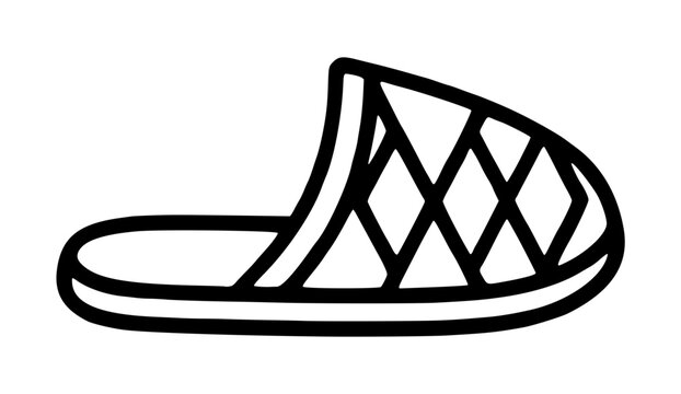 Cozy argyle pattern slipper vector illustration, comfortable house shoe icon with diamond lattice design isolated on white background for hospitality, home comfort and leisure lifestyle concept