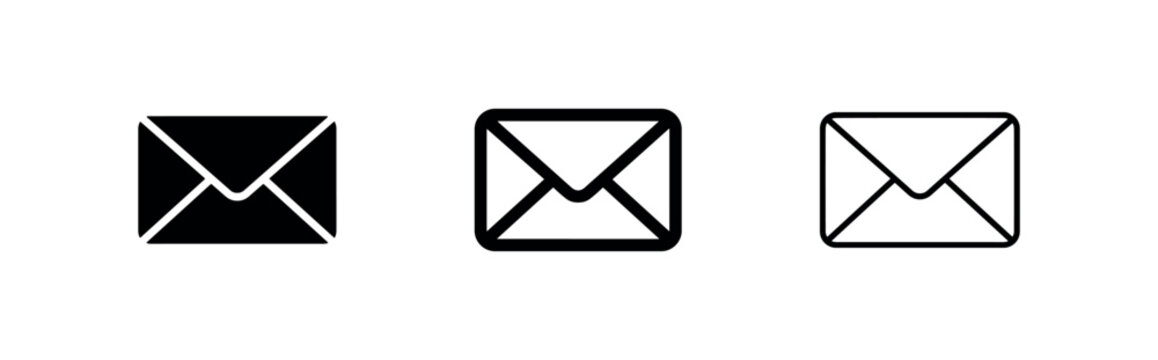 Mail envelope icon set for email and messaging apps
