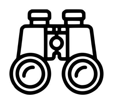 Binoculars vector icon, simple minimalist black line illustration of optical binoculars for observation, wildlife watching, birdwatching, outdoor activities, surveillance and reconnaissance