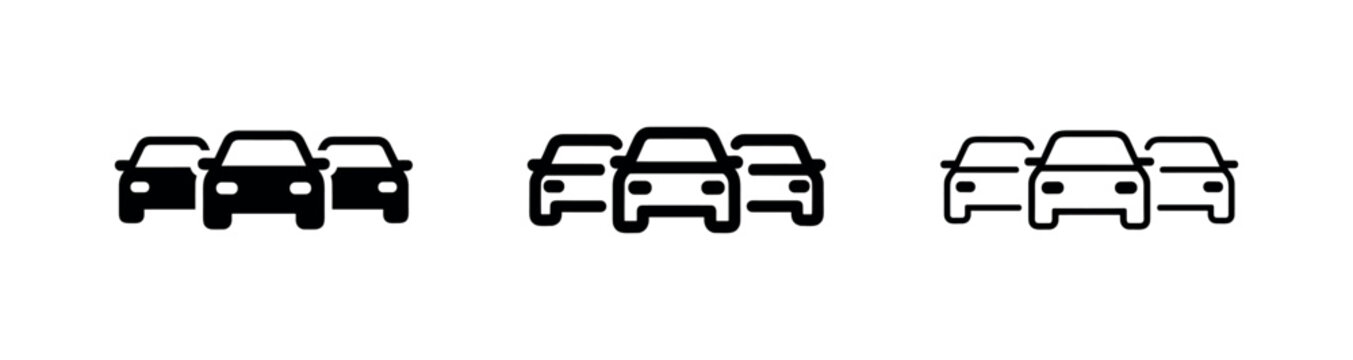 Multiple Cars Traffic or Fleet Icon Set