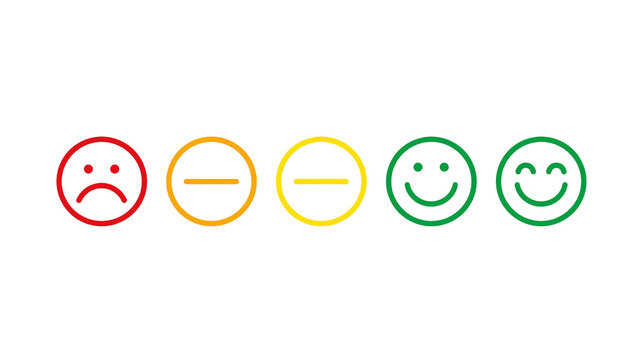 Isolated customer satisfaction and user experience feedback with mood faces and score