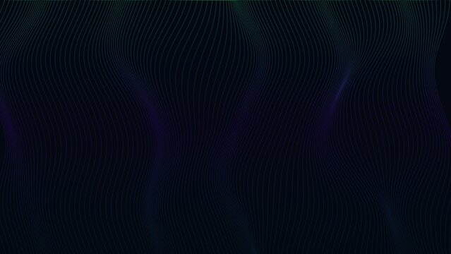 Abstract dark background, with vertical wavy, lines creating a, subtle ripple effect, characterized by deep, blue and green, gradients and shadows