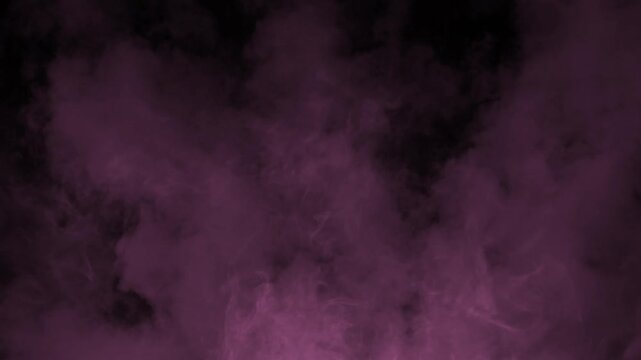 Swirling soft pink smoke cloud texture moving across dark background